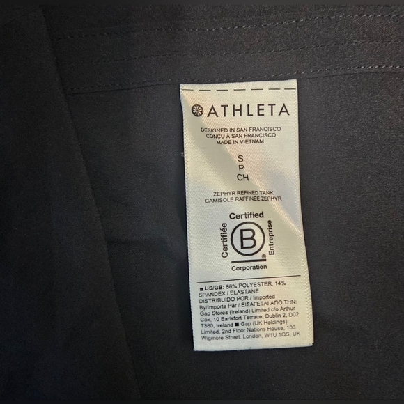 🩷💛Athleta Zephyr Refined Women's Black Tank Top Size S💜🩵 - Picture 9 of 9